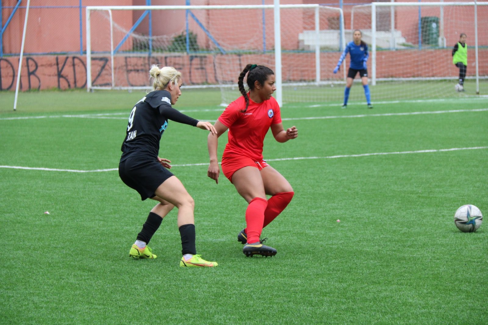 defender cutting in soccer game